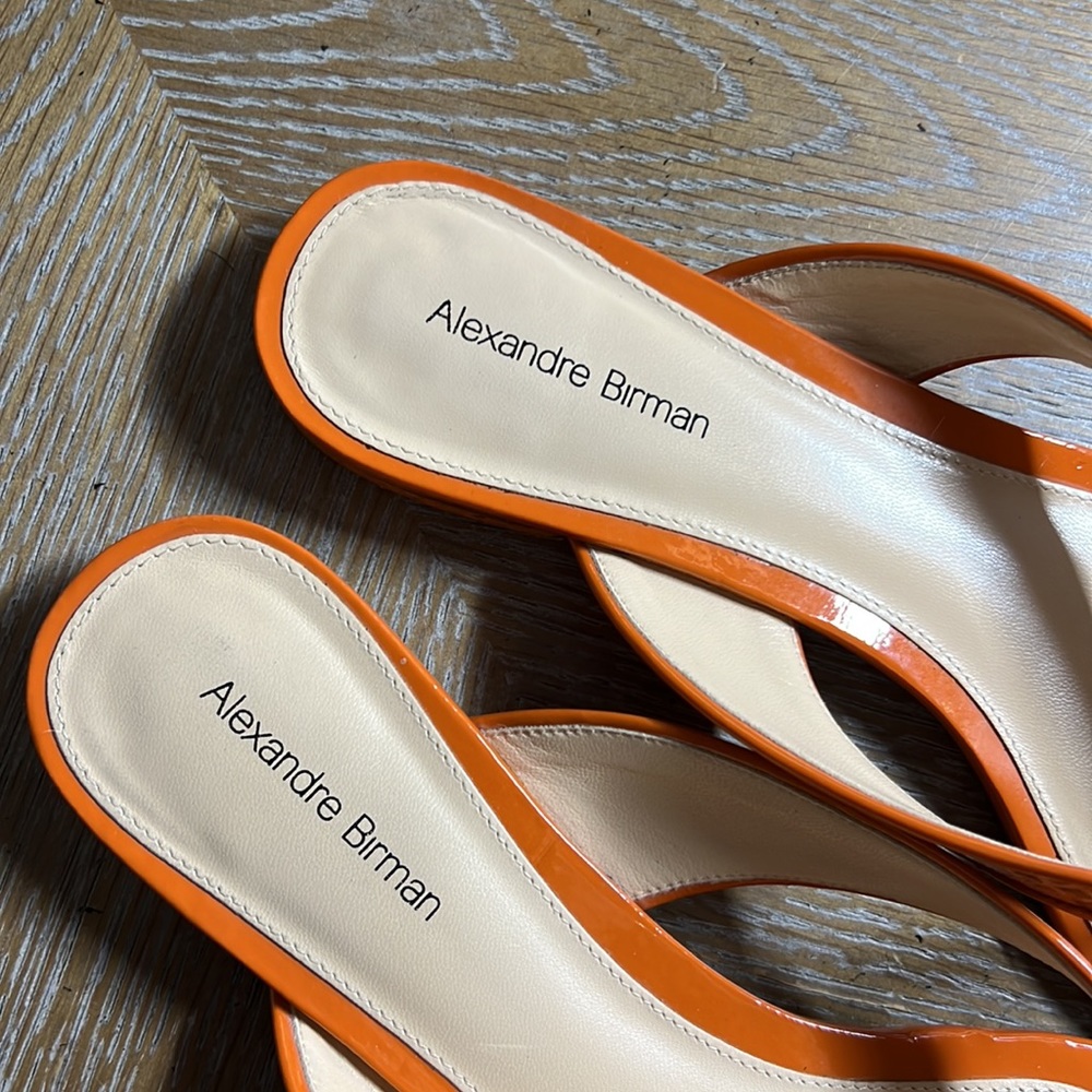 ALEXANDRE BIRMAN Orange Snake Print Thong Sandal 9.5 - Picture 2 of 8
